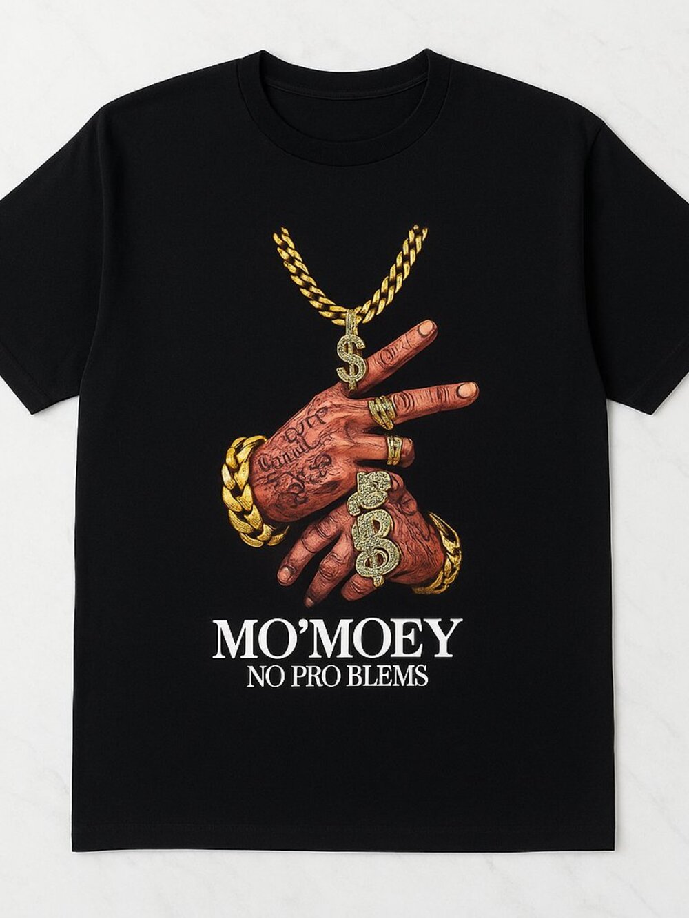Mo' Money No Problems Streetwear Graphic Tee Men's Black